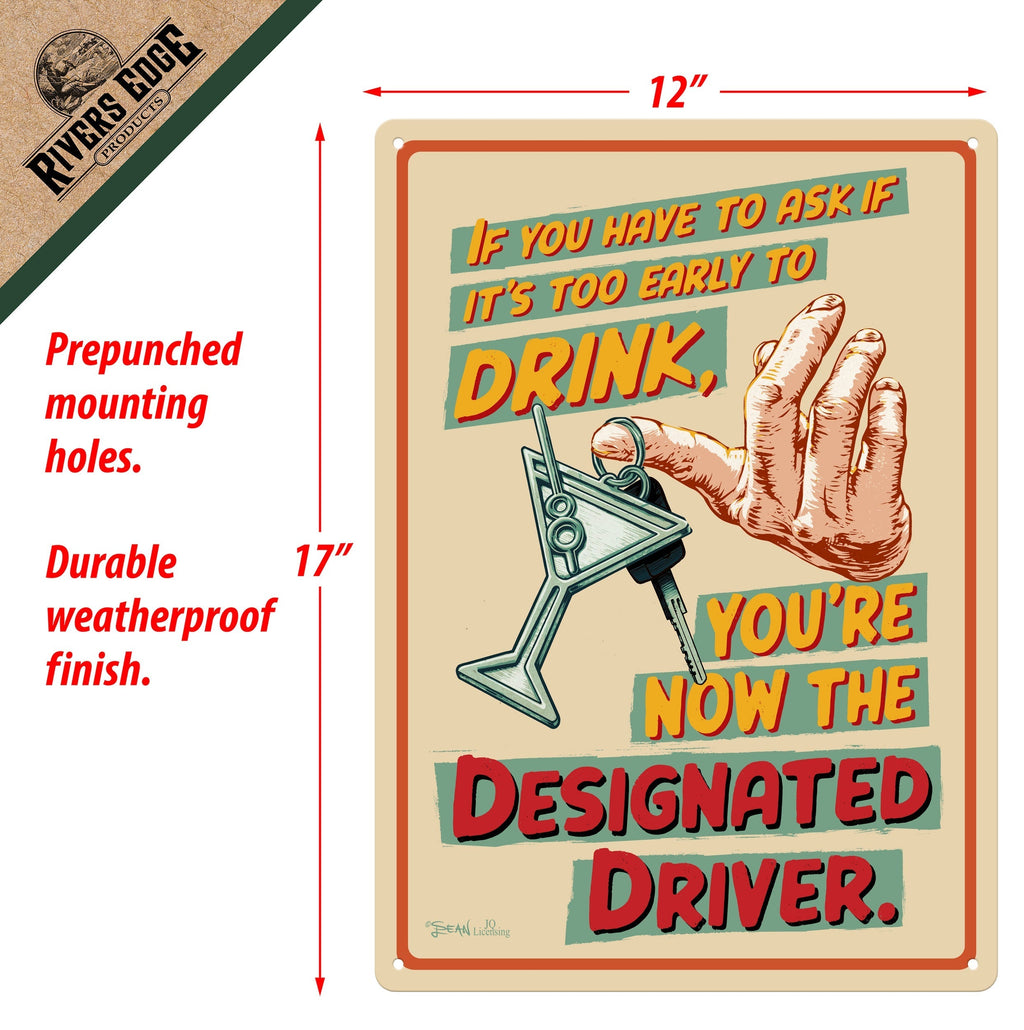 Tin Sign 12in x 17in-Designated Driver