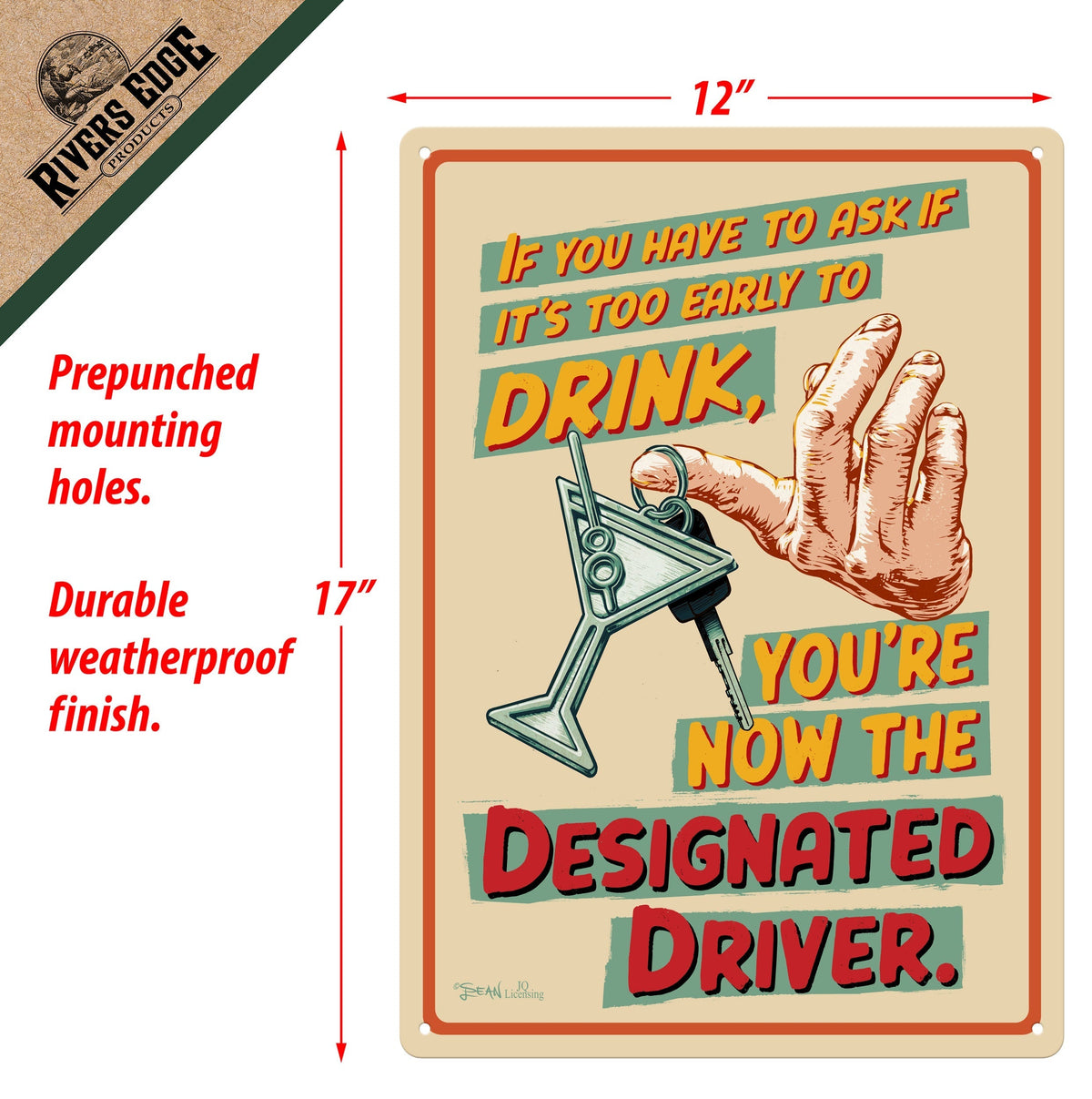 Tin Sign 12in x 17in-Designated Driver