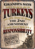 Tin Sign 12in x 17in-Grandpa Says Ban Idiots Not Guns