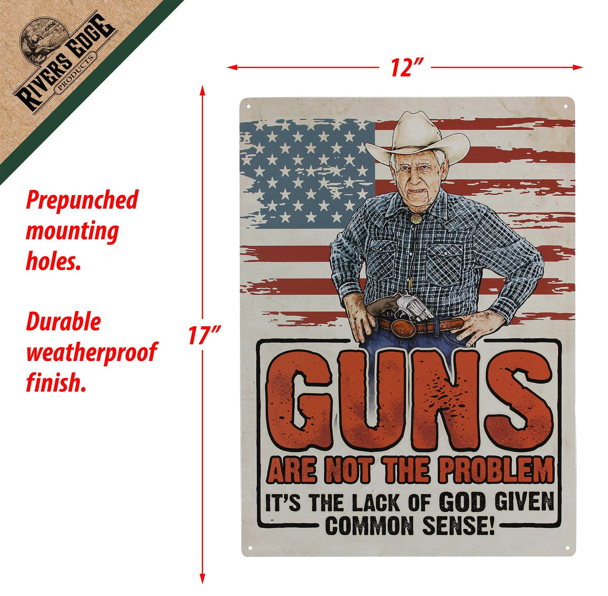 Tin Sign 12in x 17in-Guns Are Not The Problem