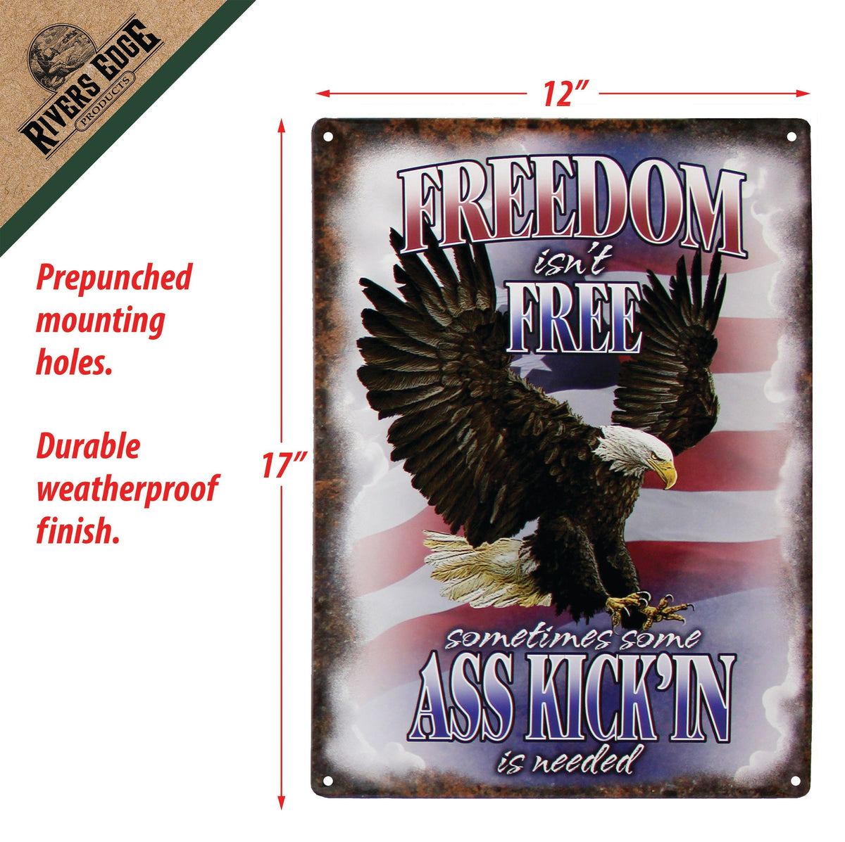 Tin Sign 12in x 17in-Freedom Isnt Free