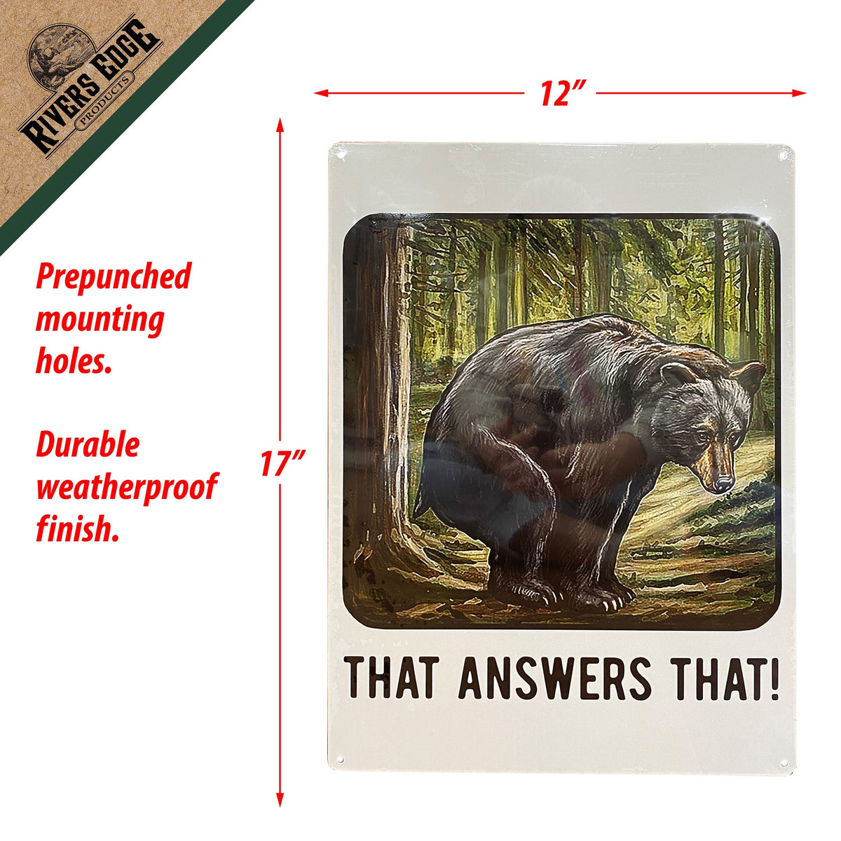 Tin Sign 12in x 17in-That Answers That