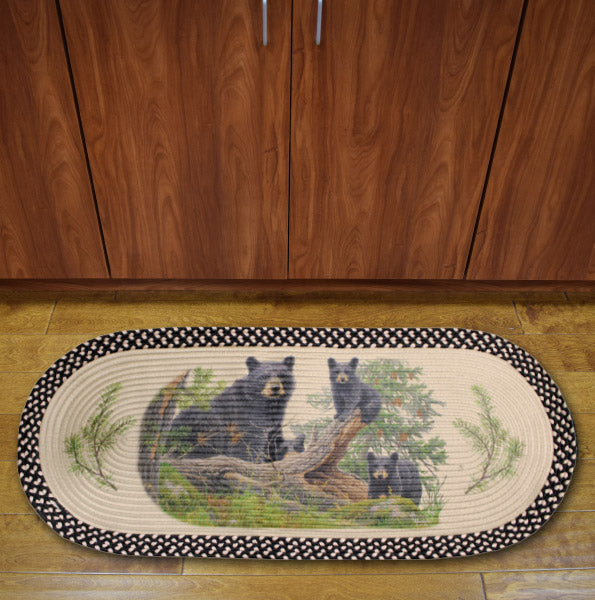 Braided Rug 48-inch Oval-Bear Wilderness Playground