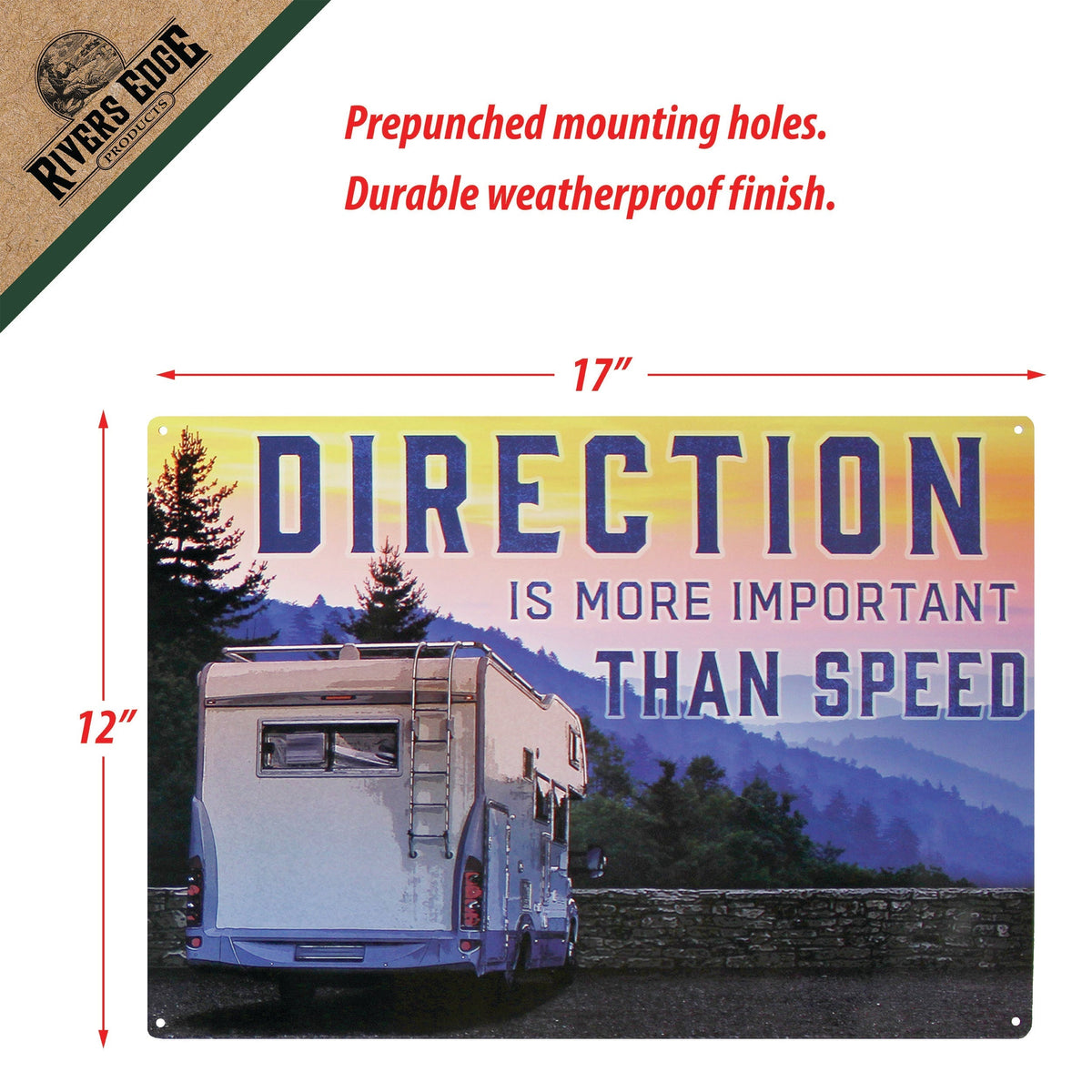 Tin Sign 12in x 17in-Direction More Important Than Speed