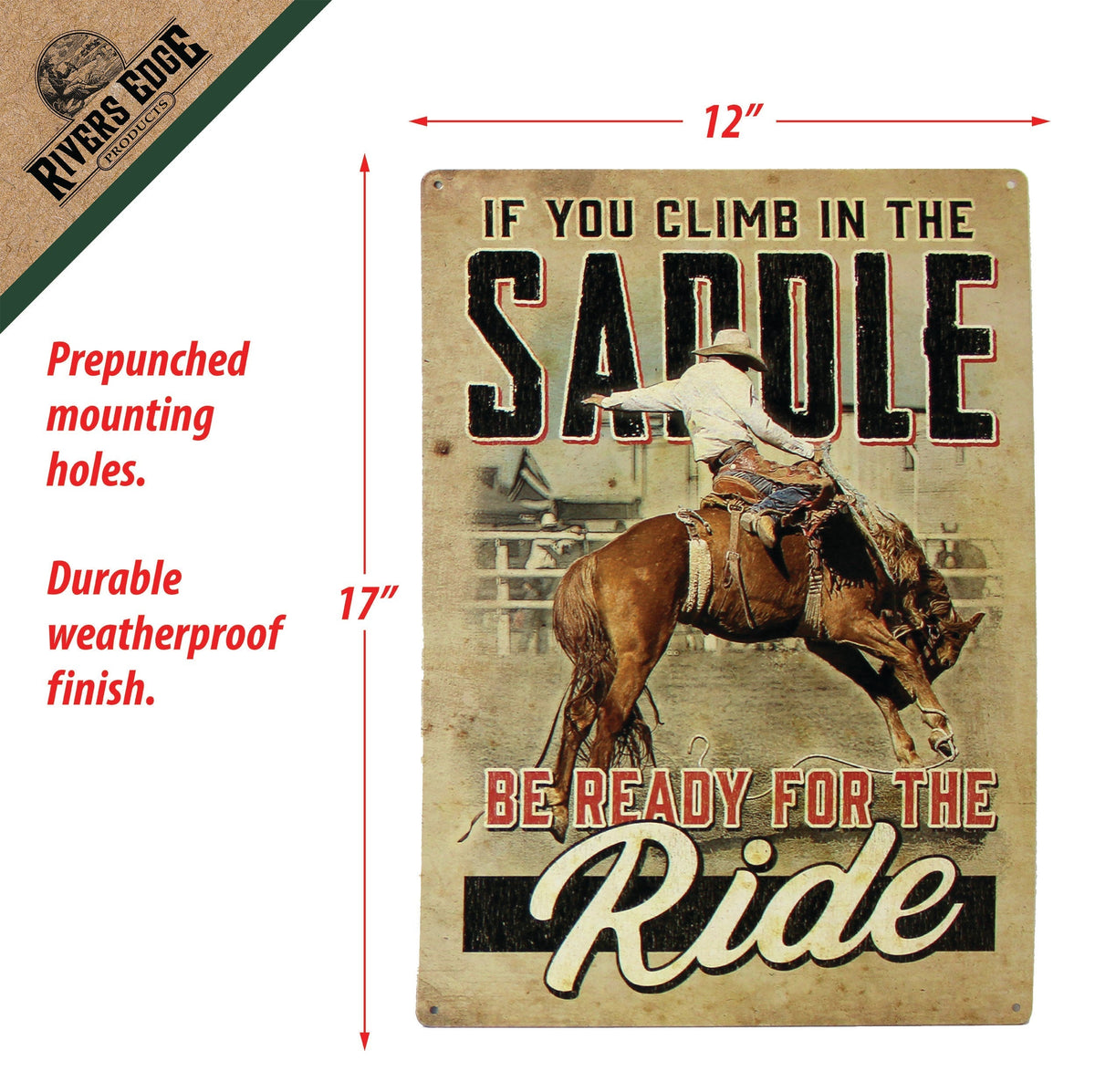 Tin Sign 12in x 17in-Be Ready for the Ride