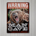 Tin Sign 12in x 17in-Warning Man Cave