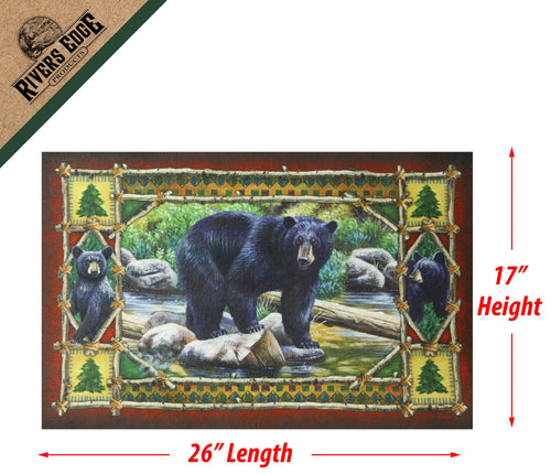 Door Mat Rubber 26in x 17in-Bear Scene
