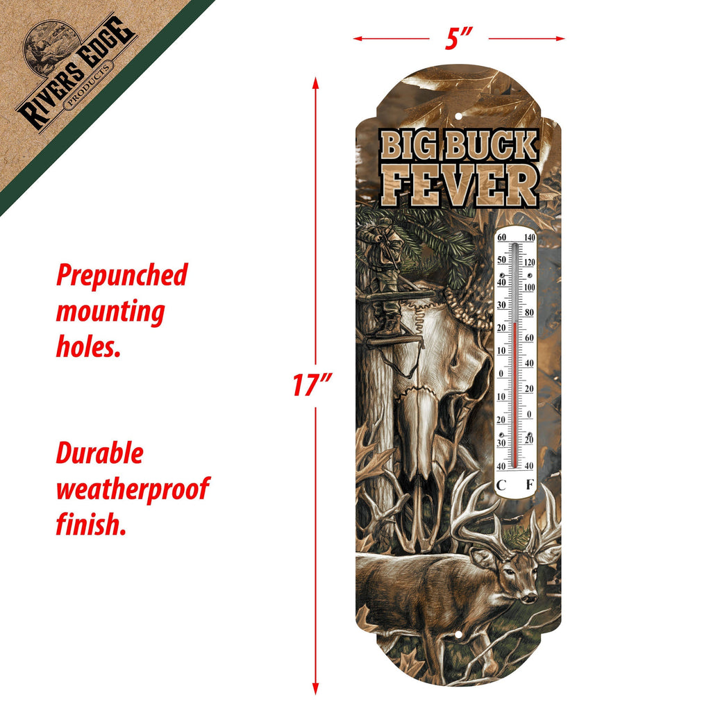 Tin Thermometer-Big Buck Fever