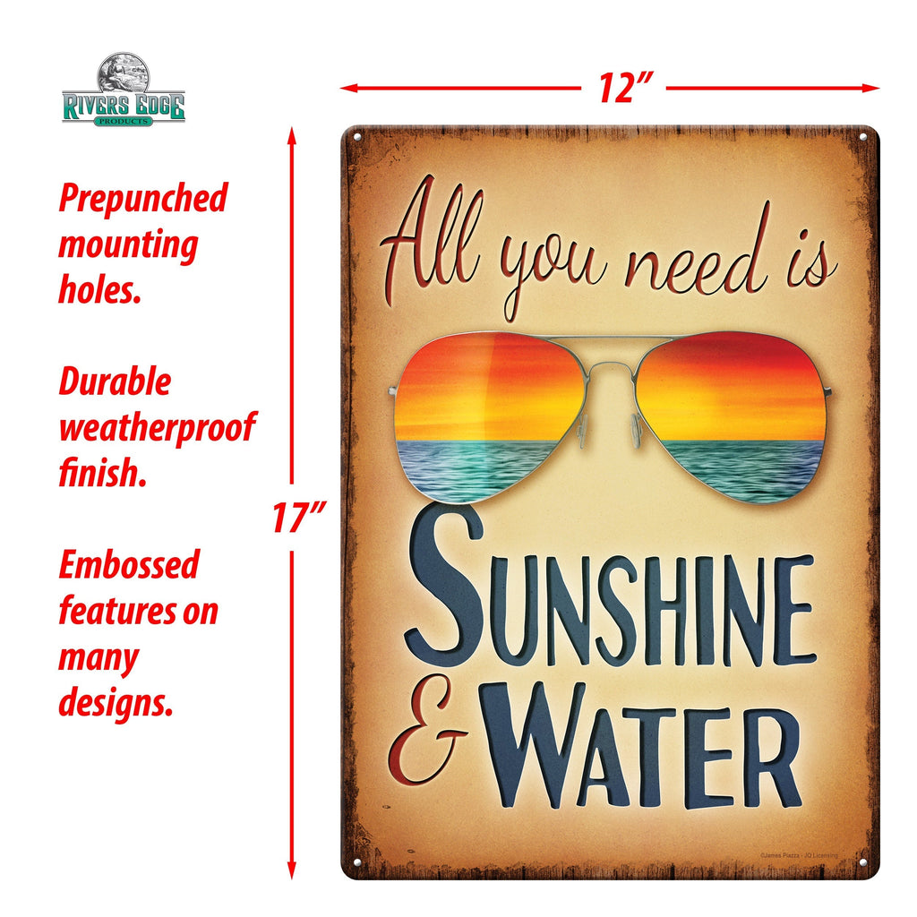 Tin Sign 12in x 17in-Sunshine and Water