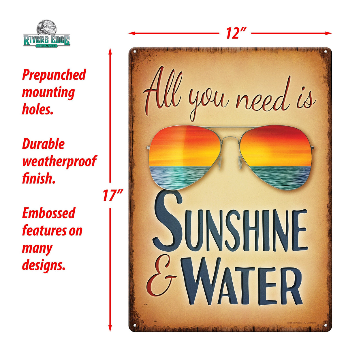 Tin Sign 12in x 17in-Sunshine and Water