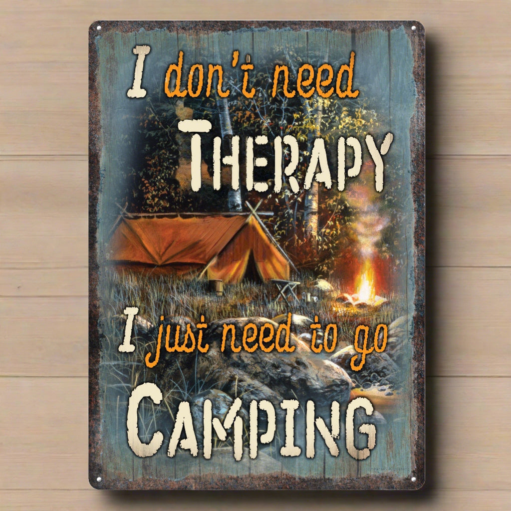 Tin Sign 12in x 17in-Therapy Camping