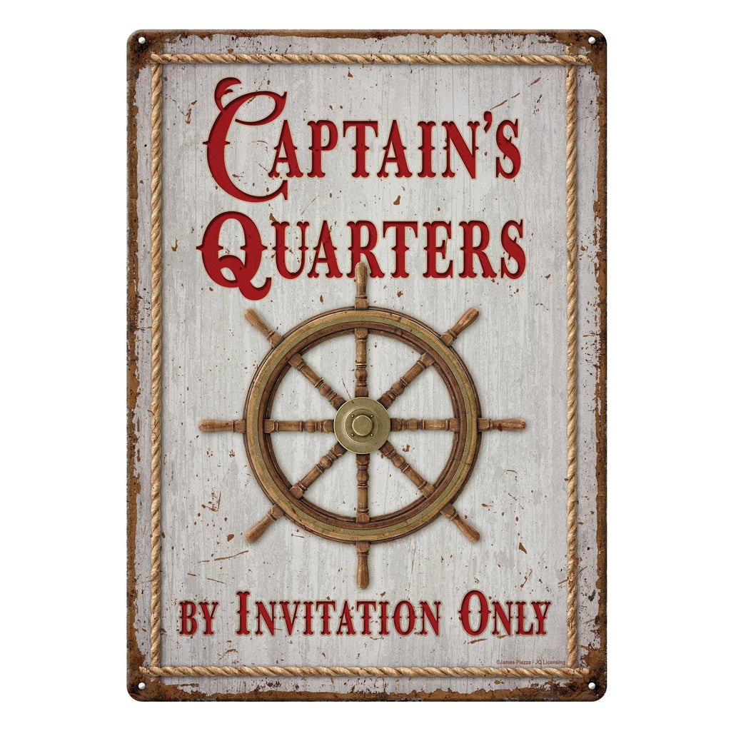 Tin Sign 12in x 17in-Captain's Quarters