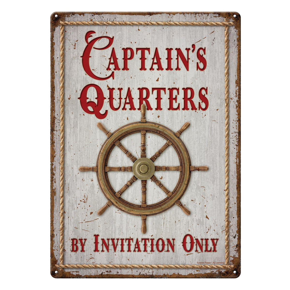 Tin Sign 12in x 17in-Captain's Quarters