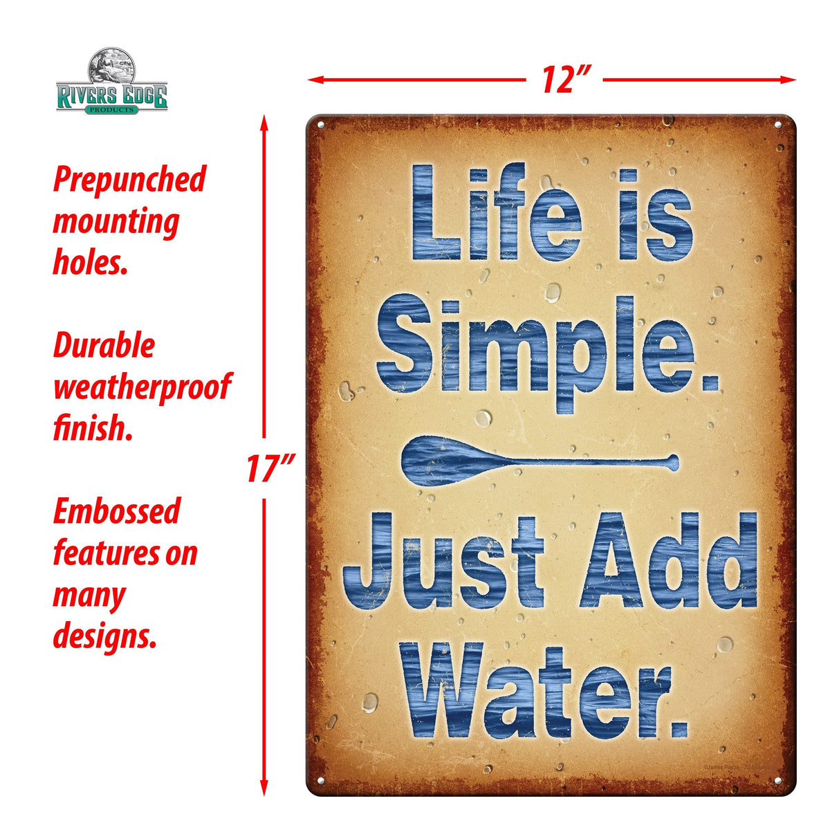 Tin Sign 12in x 17in-Life Add Water