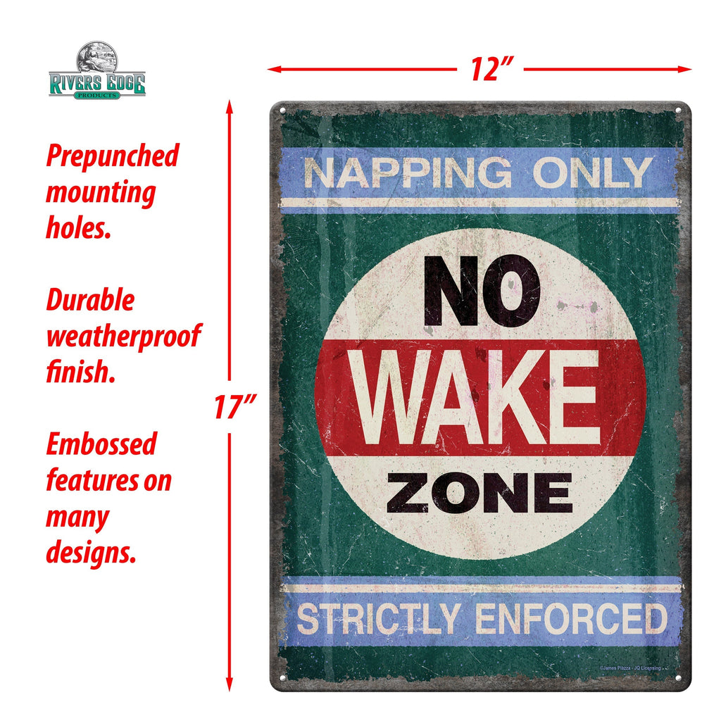 Tin Sign 12in x 17in-No Wake Zone