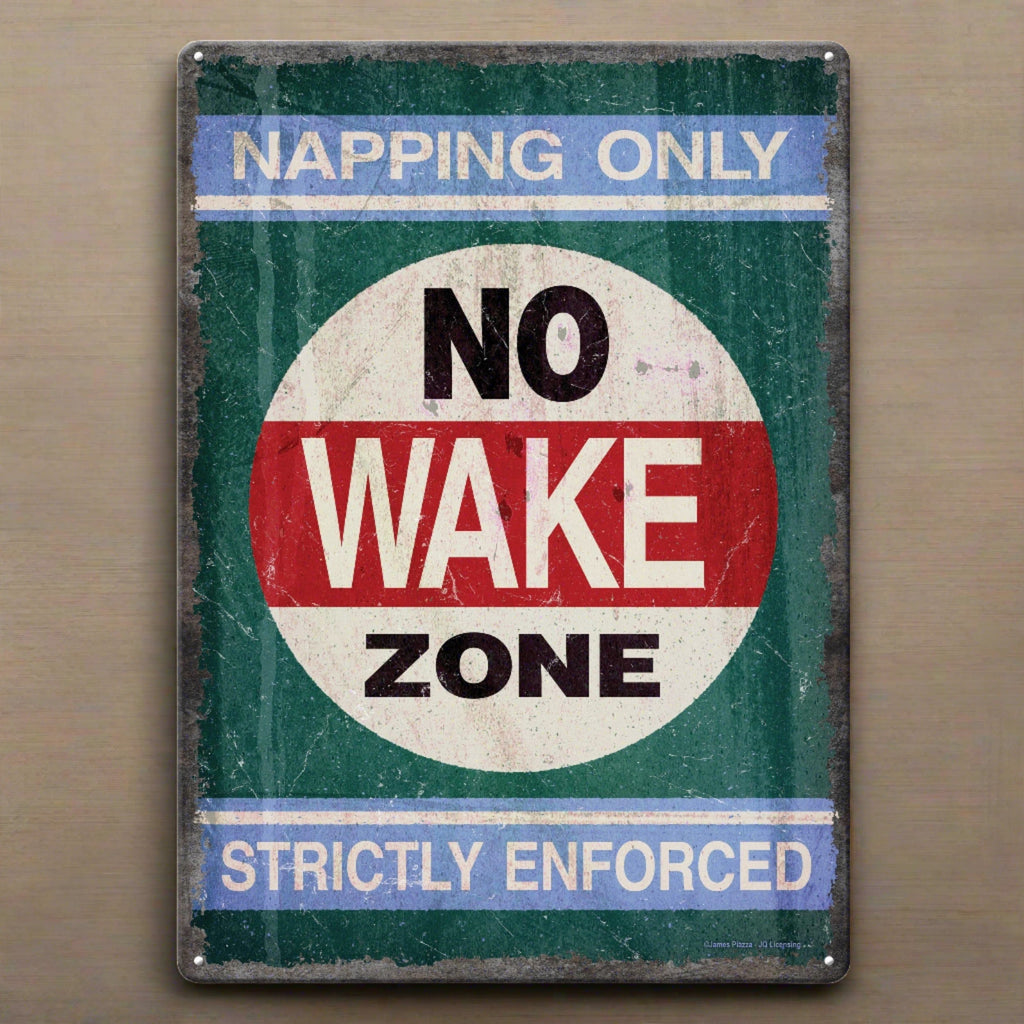 Tin Sign 12in x 17in-No Wake Zone