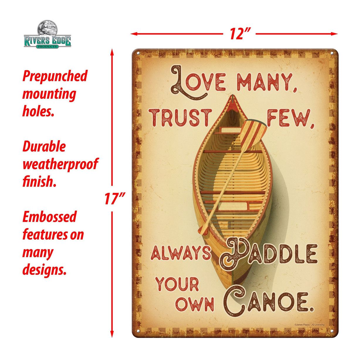 Tin Sign 12in x 17in-Paddle Your Own Canoe
