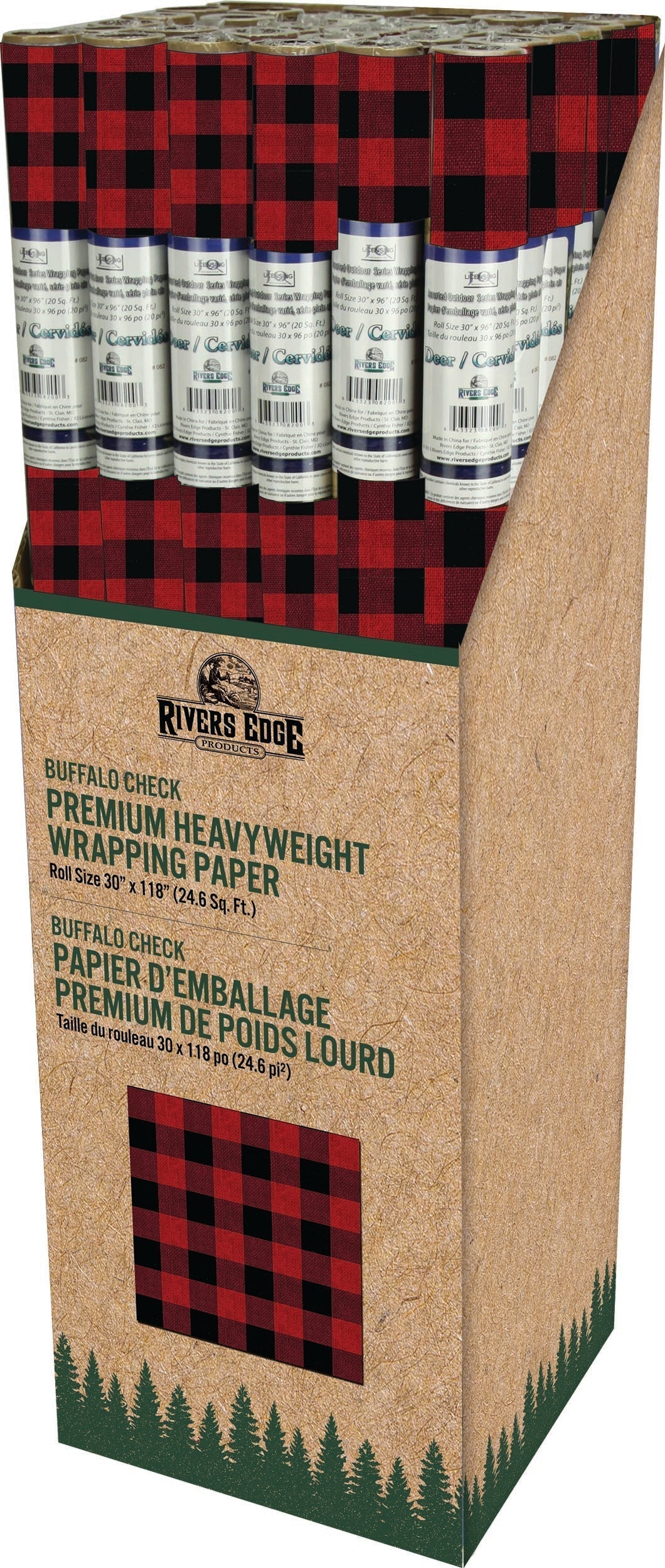 Gift Wrap Premium 118in x 30in-Buffalo Check