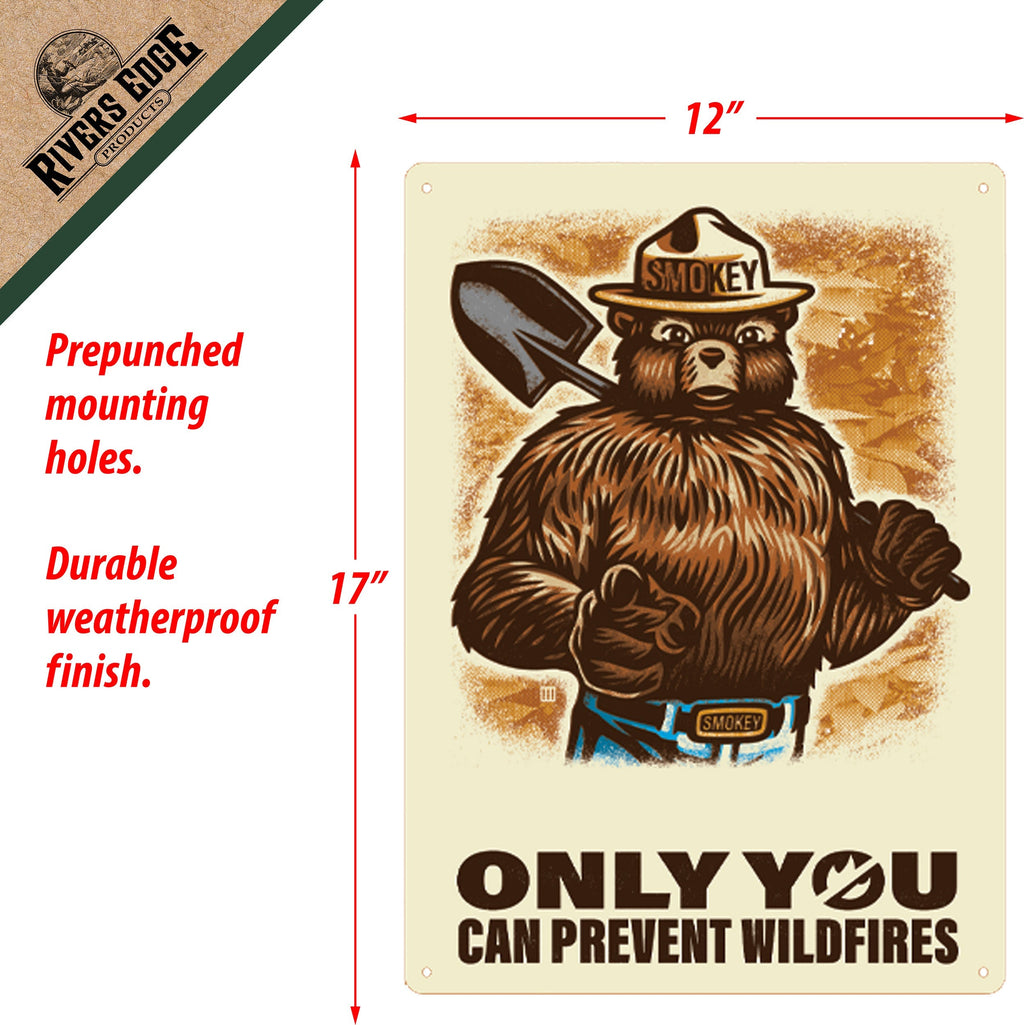 Tin Sign 12in x 17in-Only You Can Prevent Wildfires