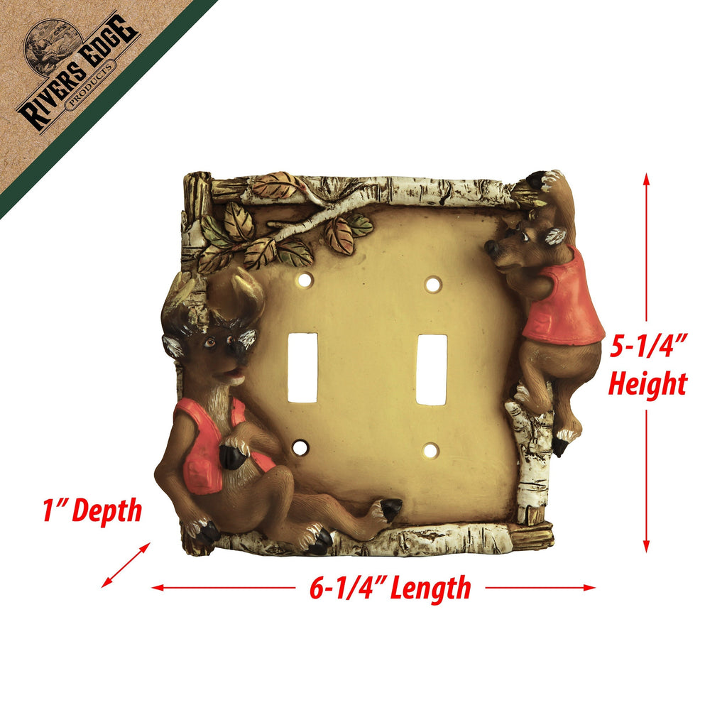 Double Switch Plate Cover-Cute Deer