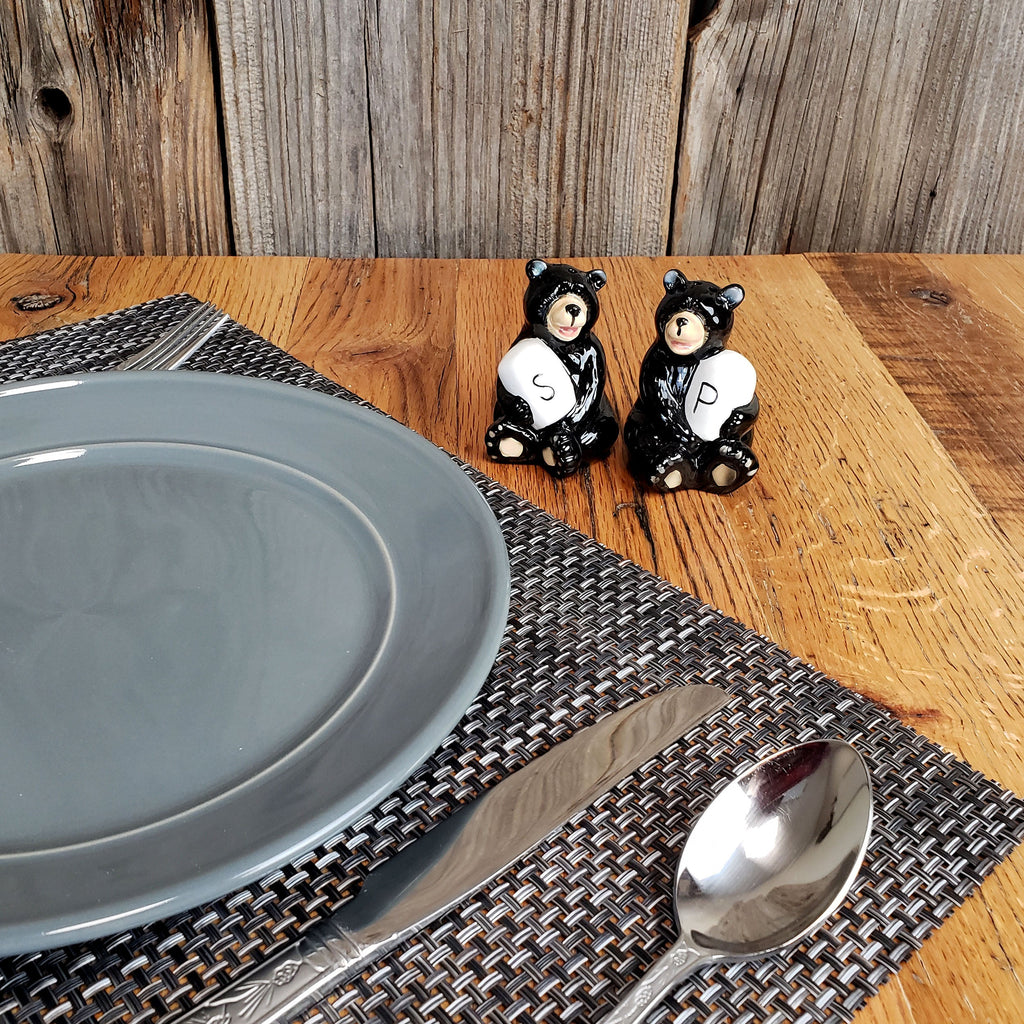 Salt and Pepper Shakers-Bear Holding
