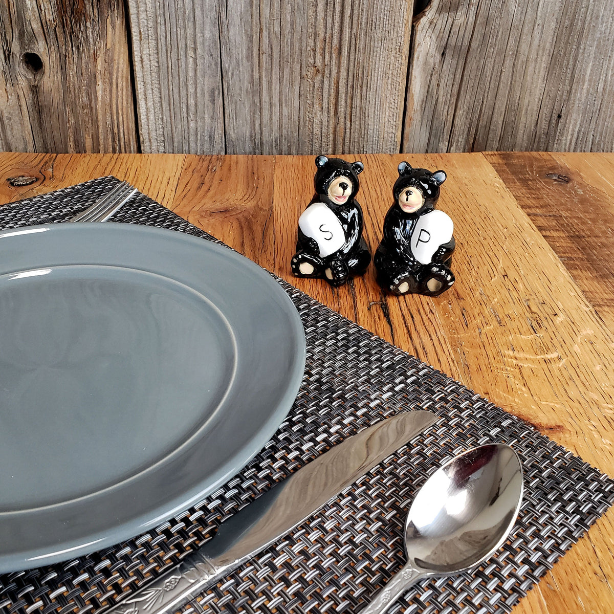 Salt and Pepper Shakers-Bear Holding