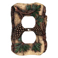 Electrical Cover Plate Double Receptacle-Pine Cone