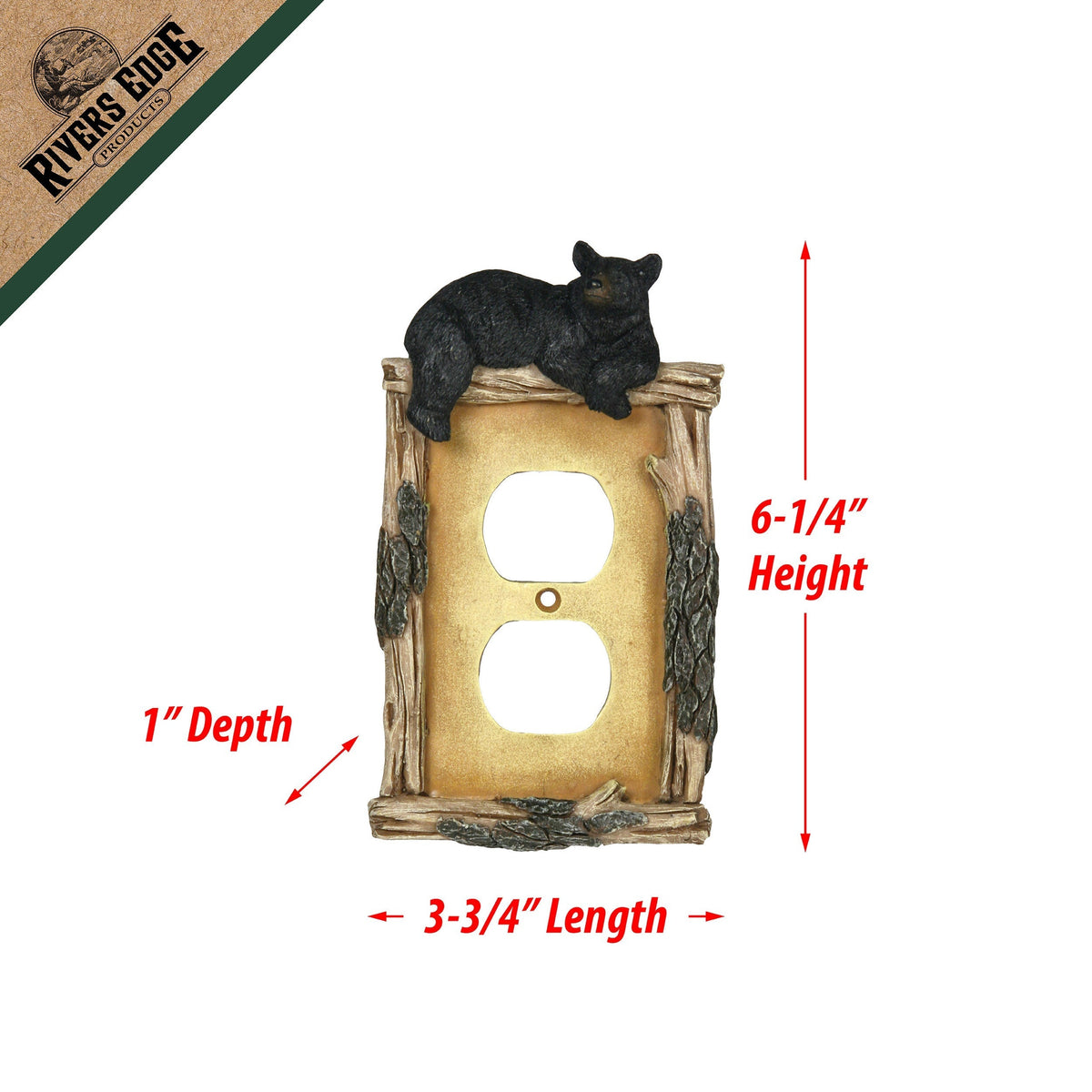 Electrical Cover Plate Single Receptacle-Bear