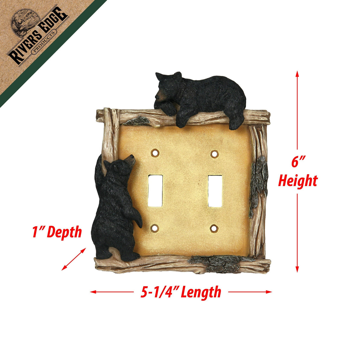 Electrical Cover Plate Double Switch-Bear