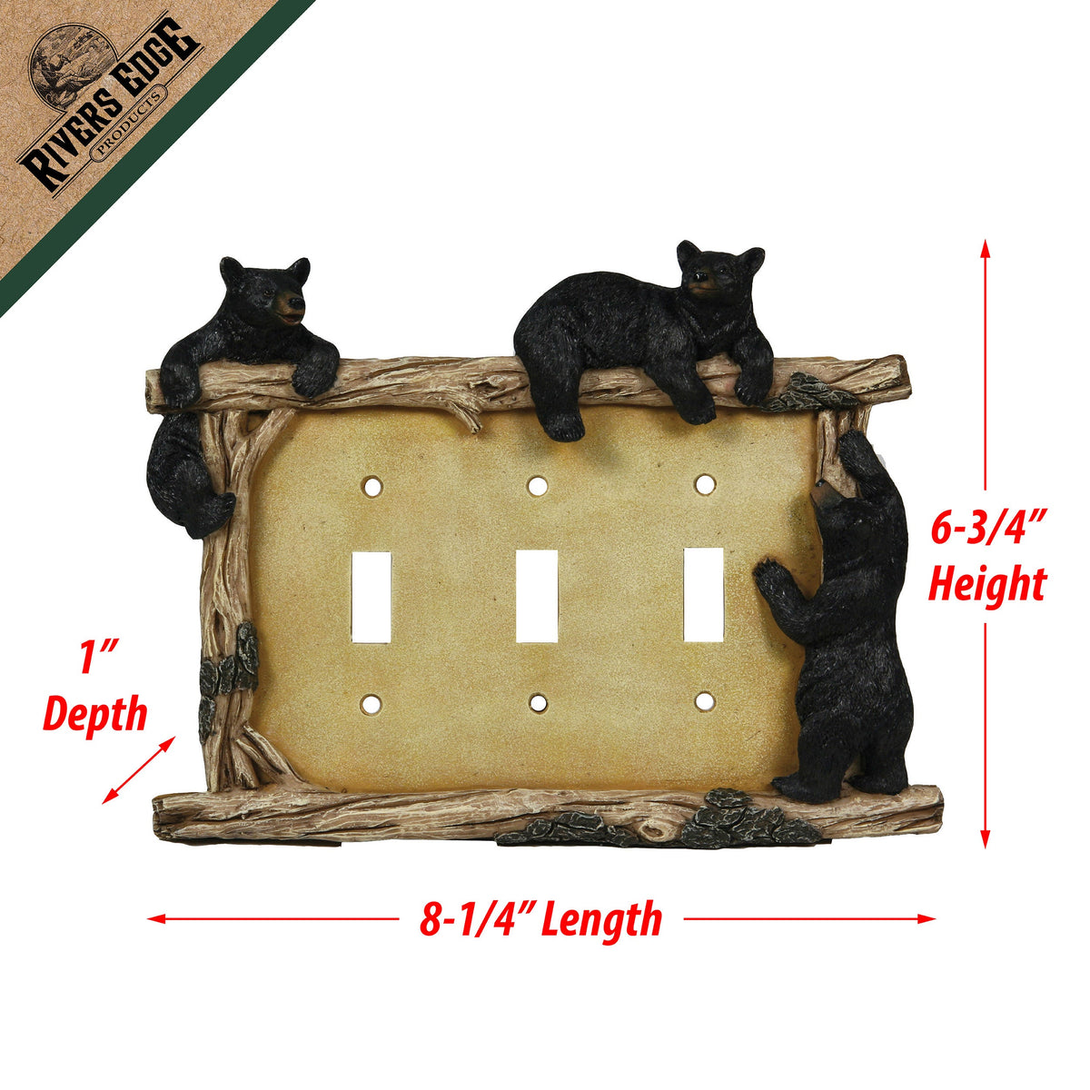 Electrical Cover Plate Triple Switch-Bear