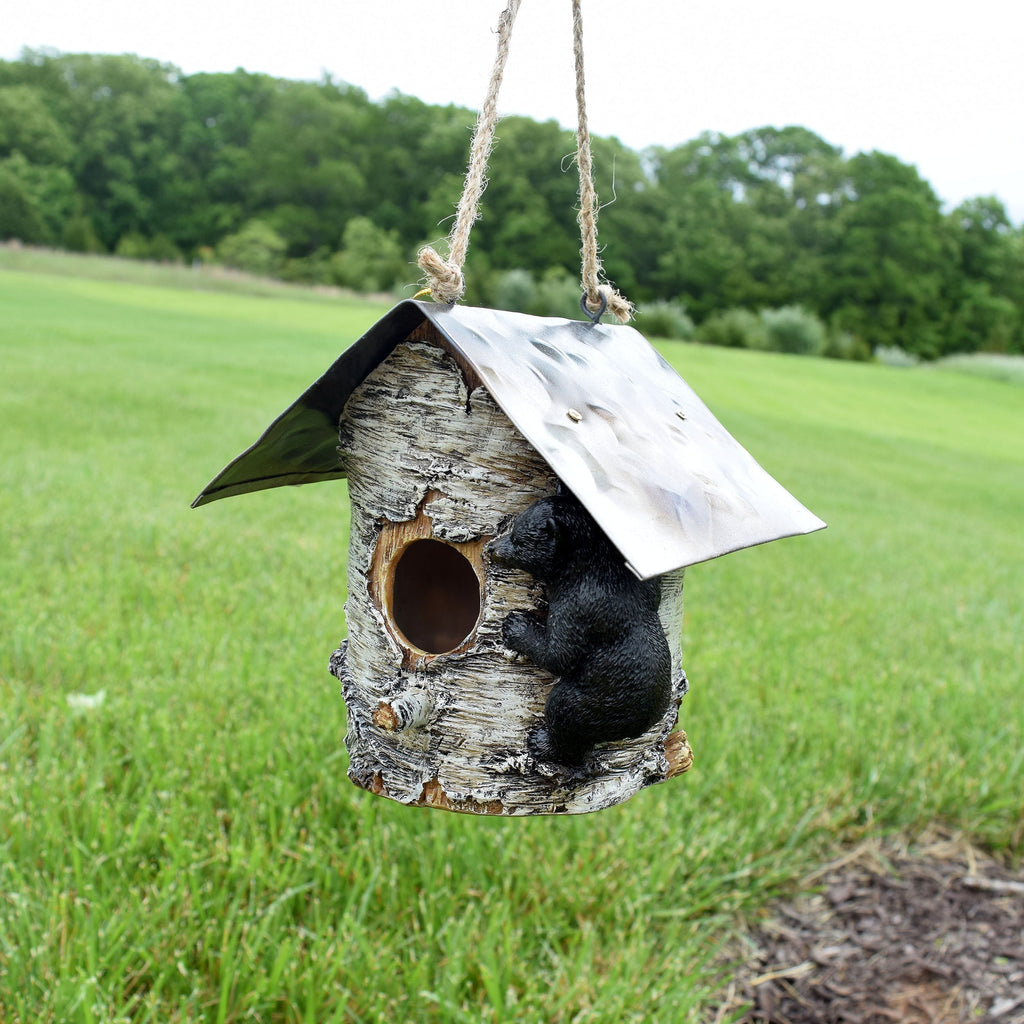 Birdhouse-Birch Tree and Bear