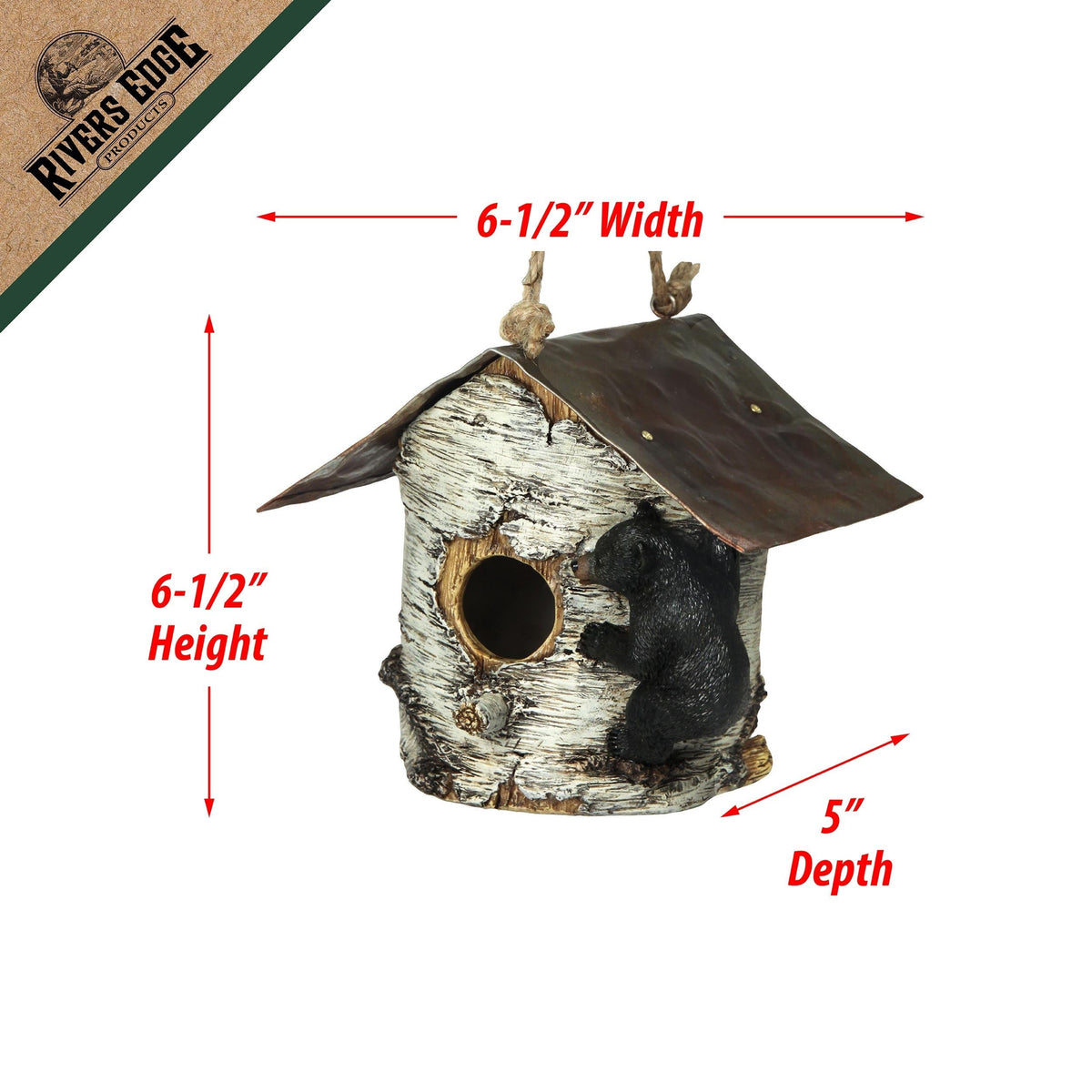 Birdhouse-Birch Tree and Bear