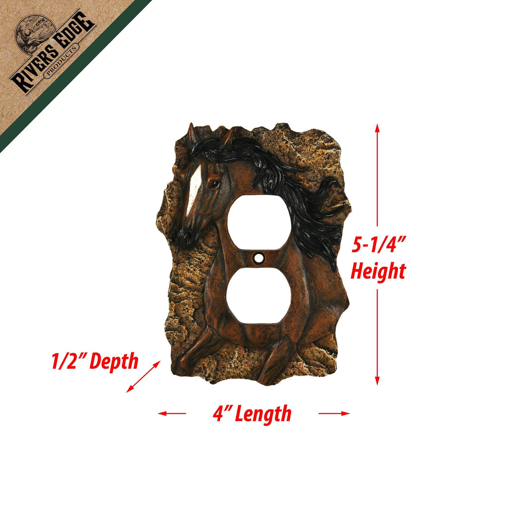 Electrical Cover Plate Single Receptacle-Horse