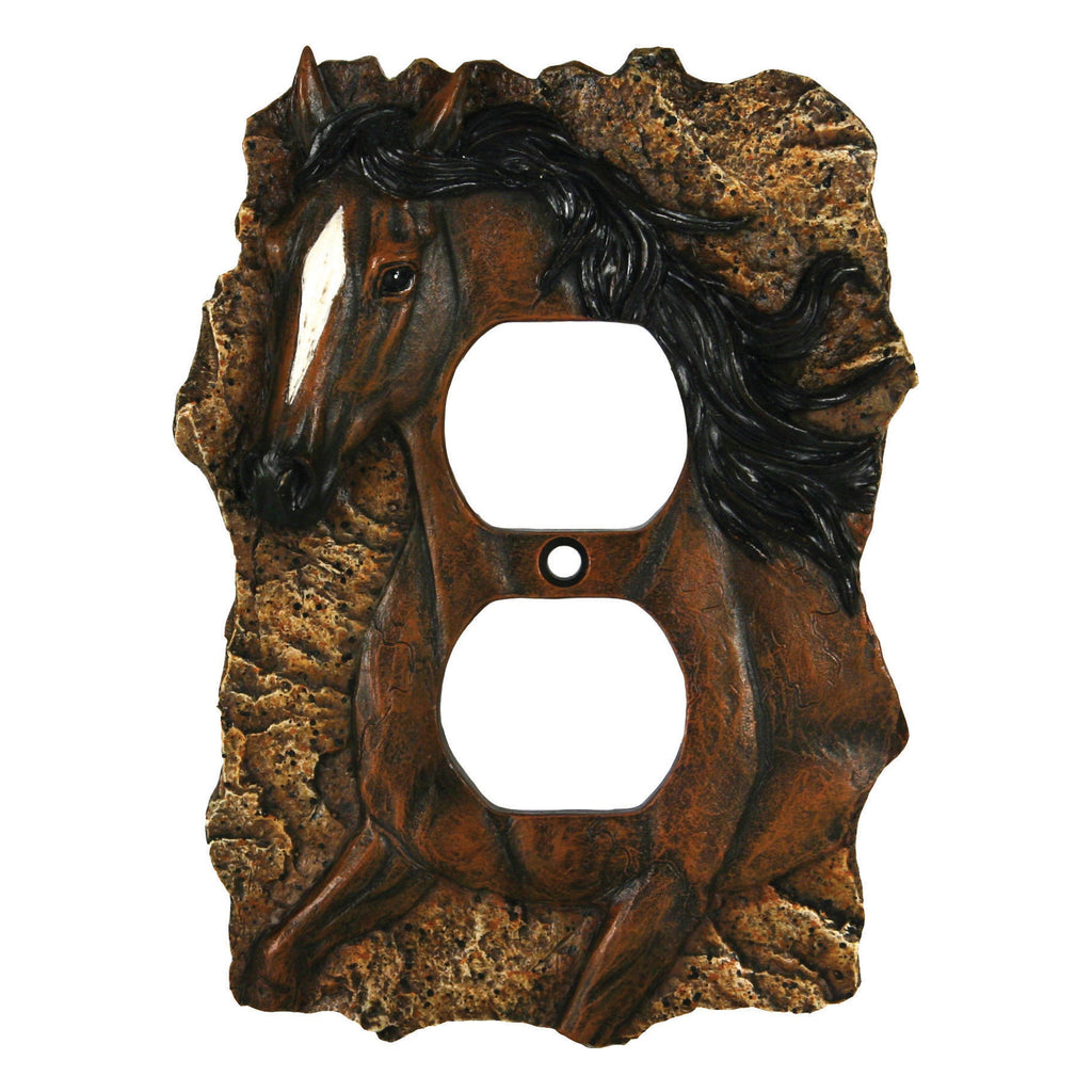 Electrical Cover Plate Single Receptacle-Horse