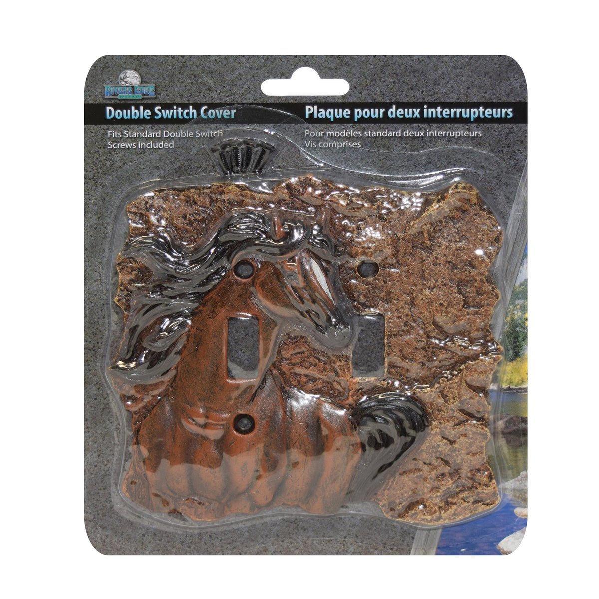 Electrical Plate Cover Double Switch-Horse