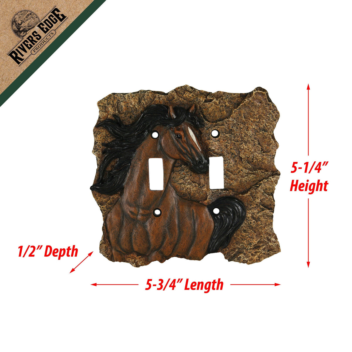 Electrical Plate Cover Double Switch-Horse