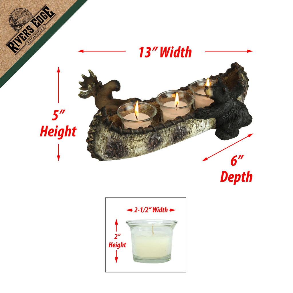 Candle Holder-Bear and Moose