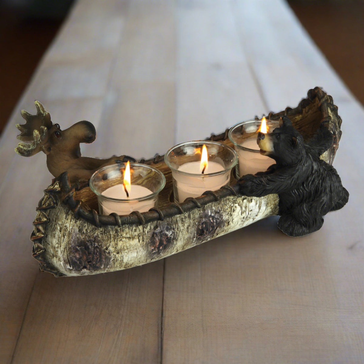 Candle Holder-Bear and Moose