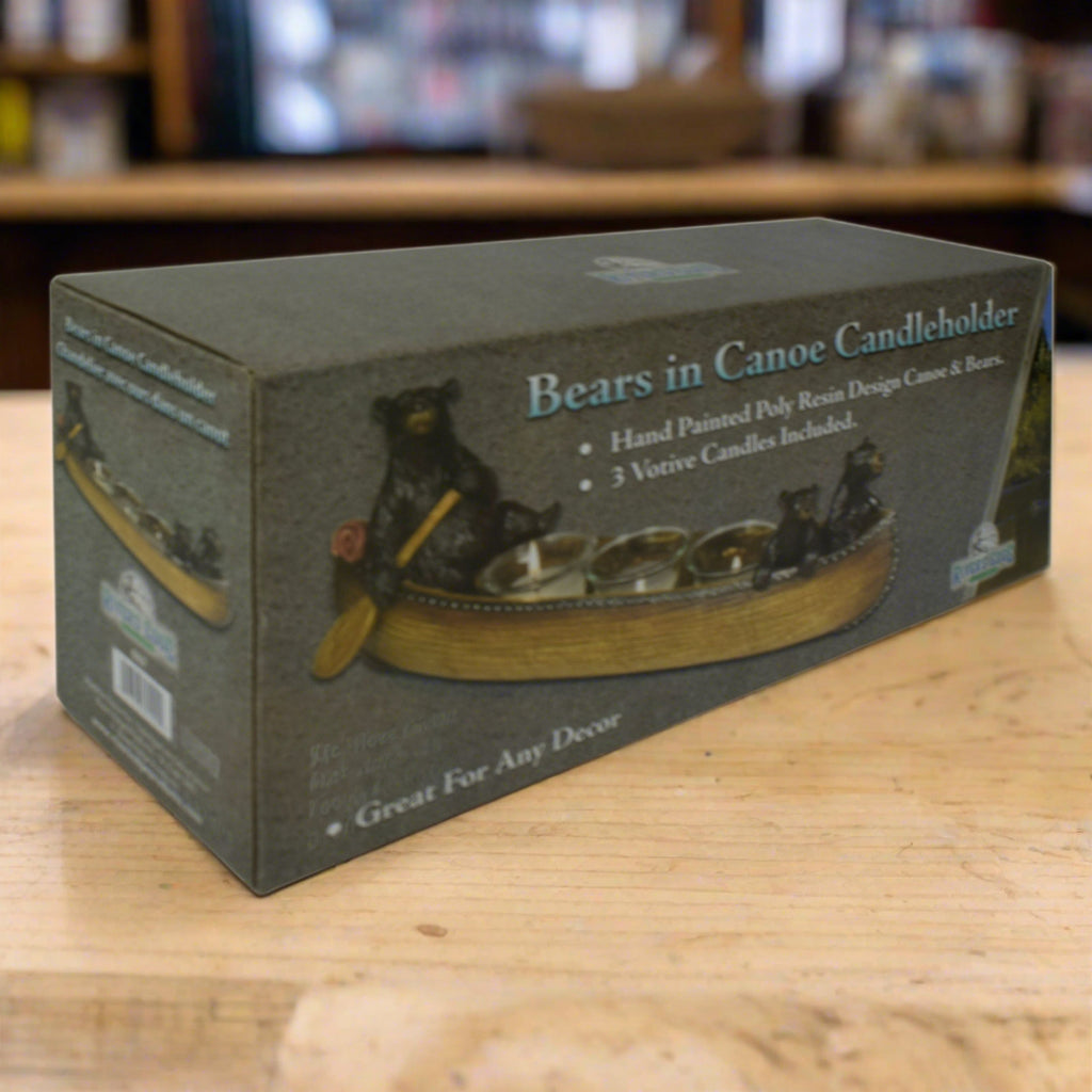Candle Holder-Bears in Canoe 3 Piece