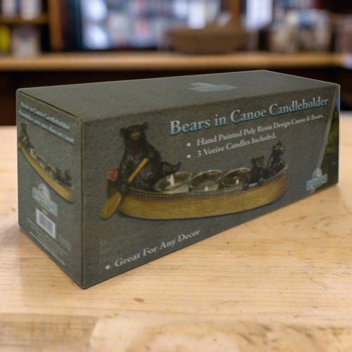 Candle Holder-Bears in Canoe 3 Piece