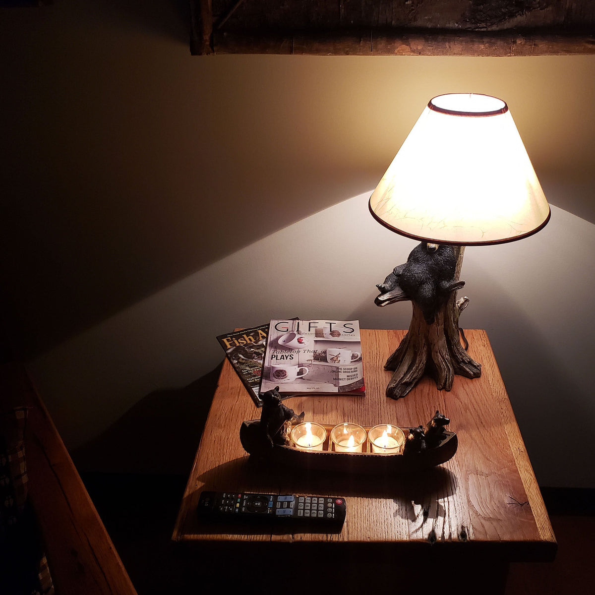 Candle Holder-Bears in Canoe 3 Piece