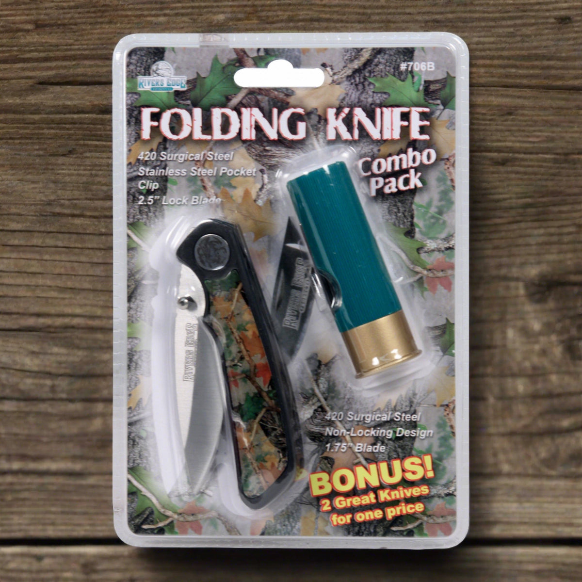 Knife Combo-Shotshell and Camo Lockblade Knives
