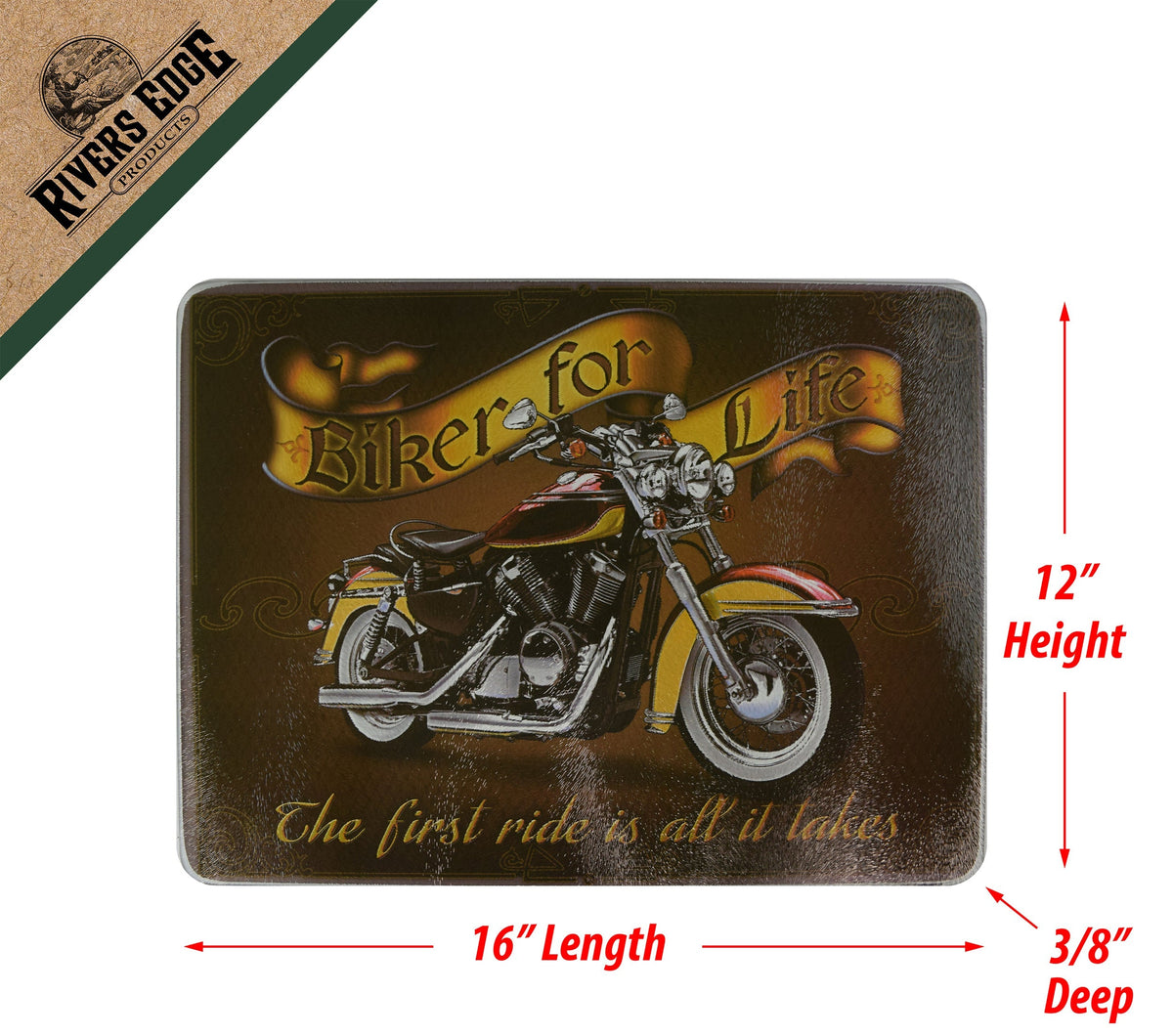 Cutting Board 12in x 16in-Biker for Life