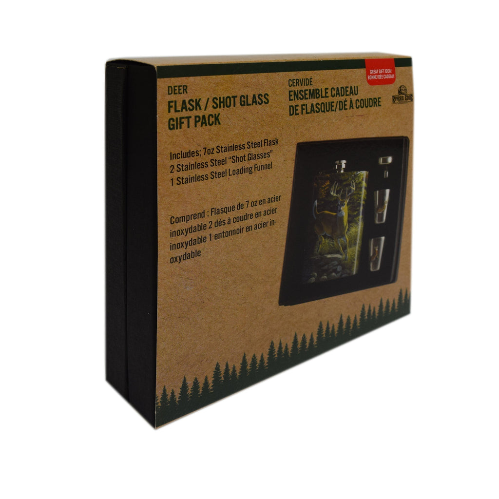 Flask and Shot Glass-Deer