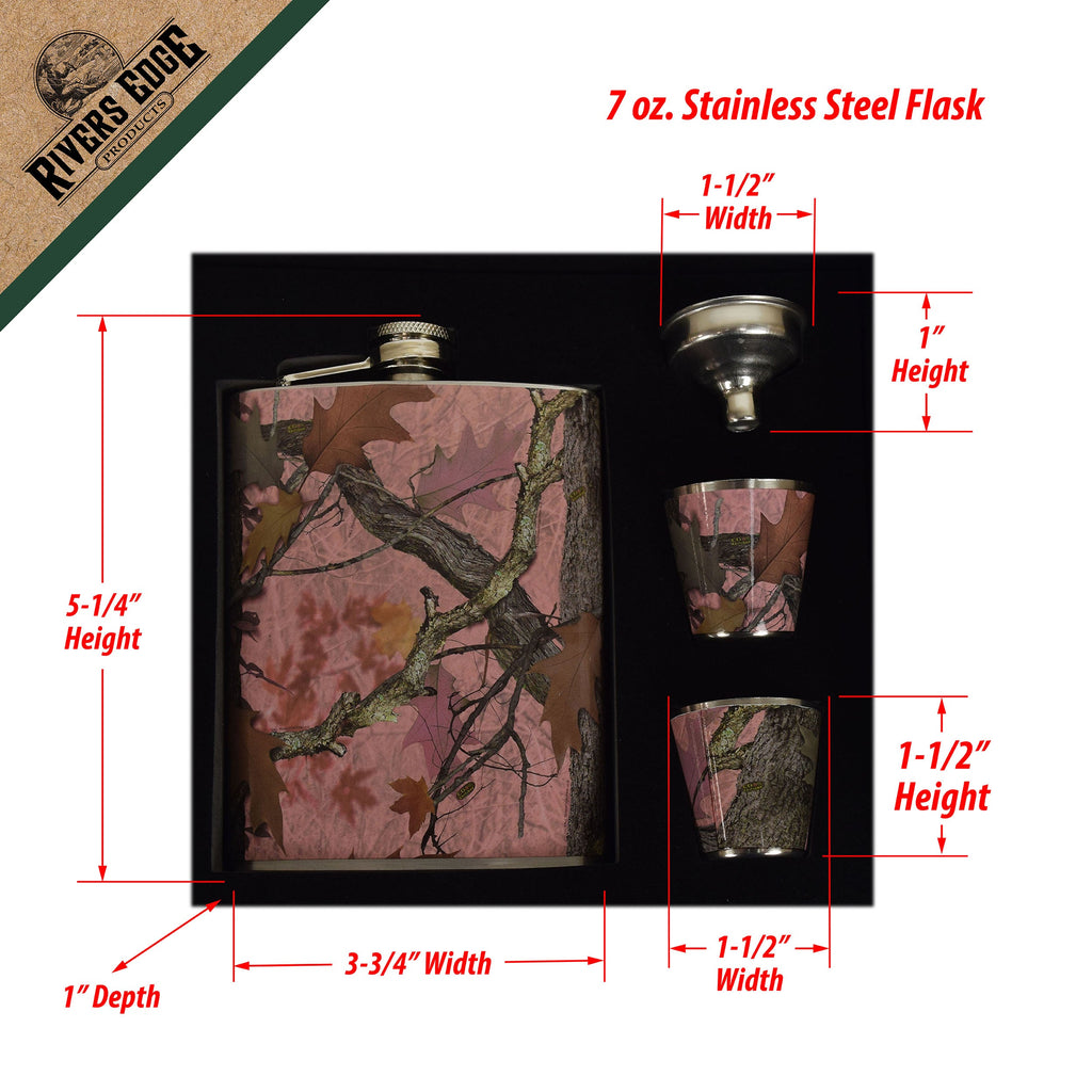 Flask and Shot Set-Pink Camo