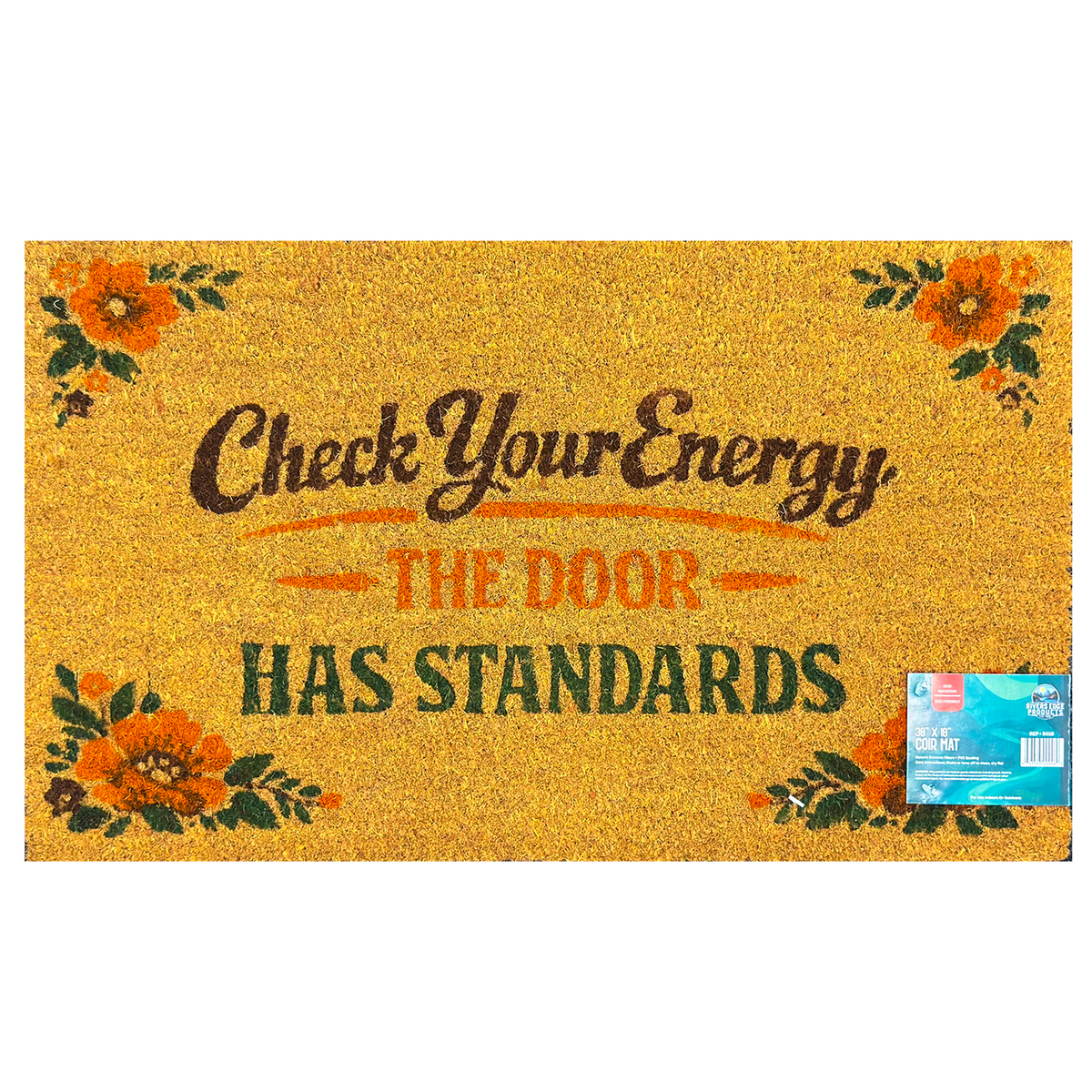 Rivers Edge Products Coir Mat 30x18-Check Your Energy