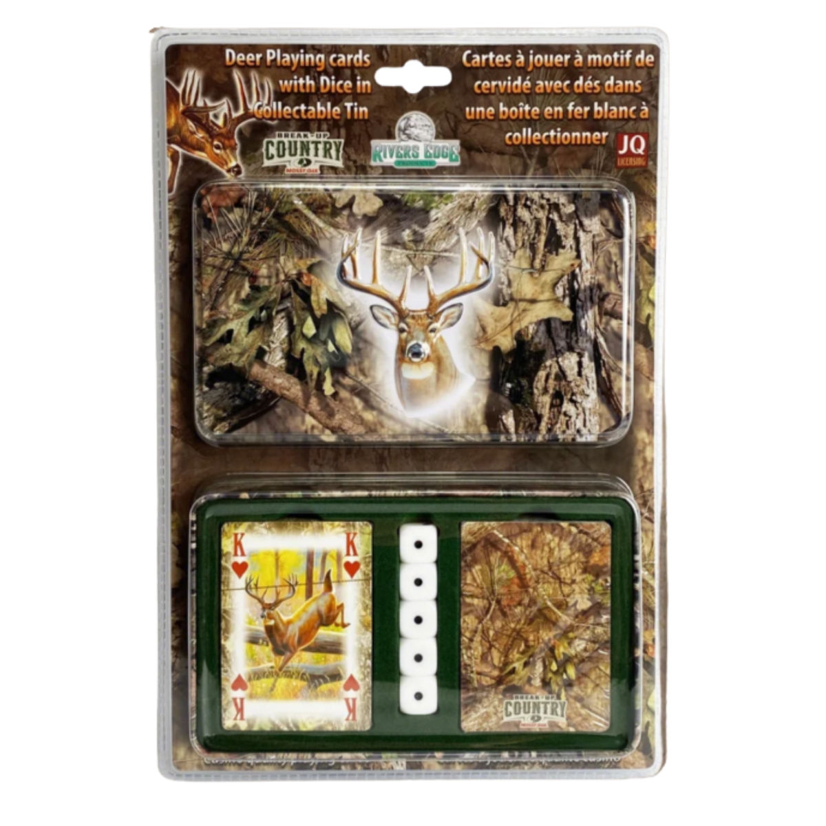 Playing Cards and Dice in Tin-Mossy Oak Deer